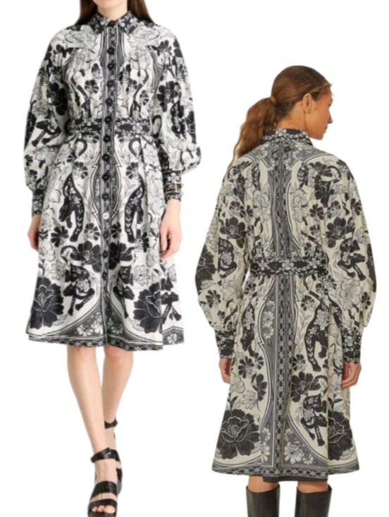 FARM Rio Dresses & Skirts - Farm Rio Flower Leopards Collarneck Midi Dress
